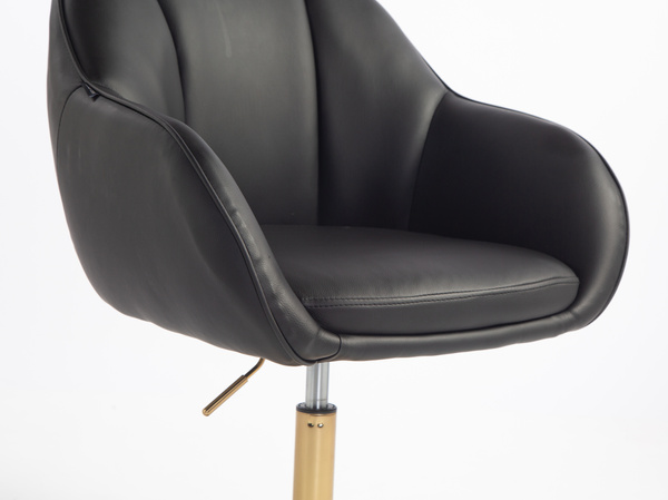 HR2055N Fekete Modern Műbőr Szék Aany lábbal