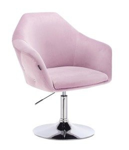 HR547N Halványlila Modern Velúr Szék Krómozott lábbal