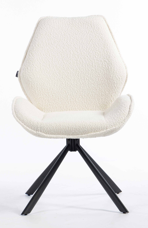 HR350 CSILLAGLÁB Krémszínű modern boucle szék fekete lábbal