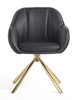 HR2055 CSILLAGLÁB Fekete Modern Műbőr Szék Aany lábbal