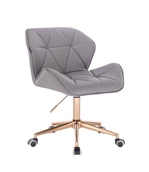 HC111K Szürke modern műbőr szék arany lábbal