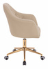 HR831K Krémszínű Műbőr Premium Soft szék Arany lábbal