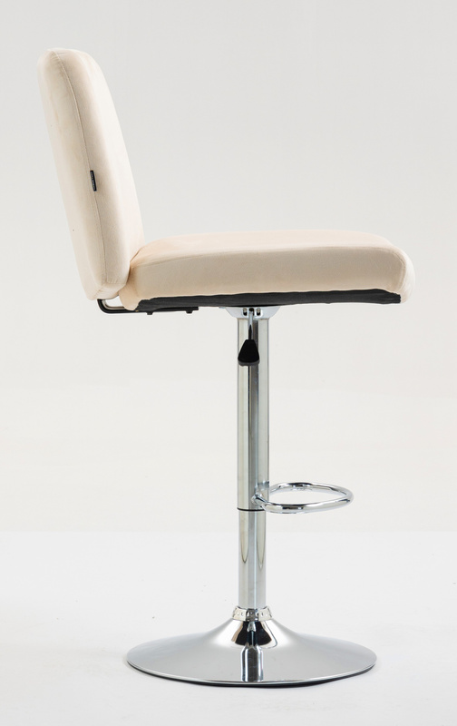 HR150W Krémszínű Modern Velúr Szék Krómozott lábbal