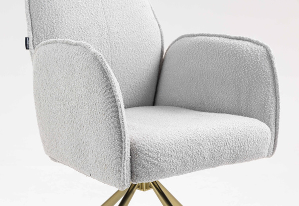 HR280 CSILLAGLÁB Szürke modern boucle szék arany lábbal