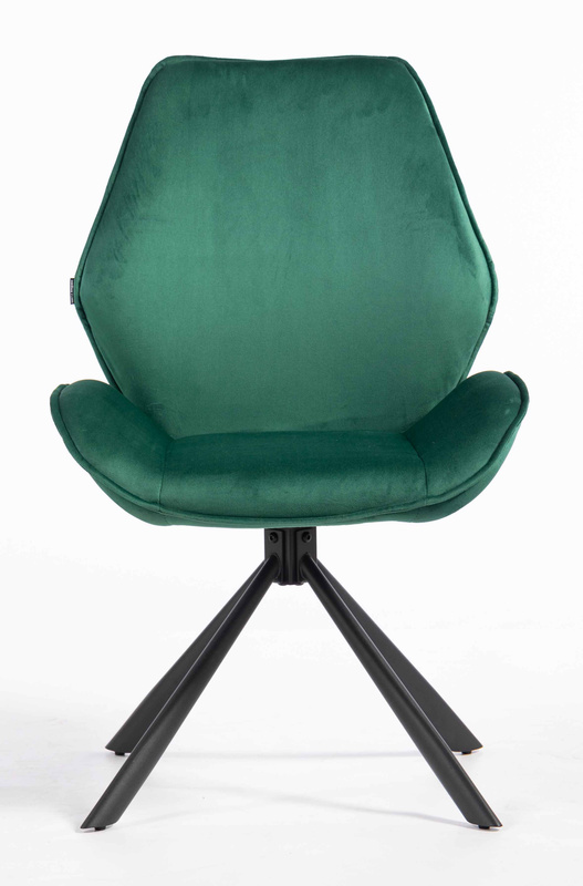 HR350 CSILLAGLÁB Sötétzöld modern velúr szék fekete lábbal