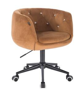 HR333CK Mézbarna modern velúr szék fekete lábbal