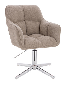 HR550CROSS Latte modern boucle szék krómozott lábbal