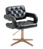 HR8403CROSS Fekete modern műbőr szék arany lábbal