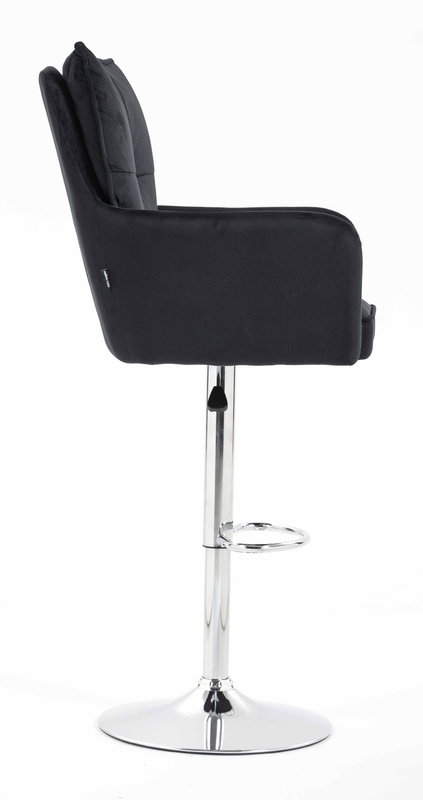 HR250W Fekete modern velúr szék krómozott lábbal