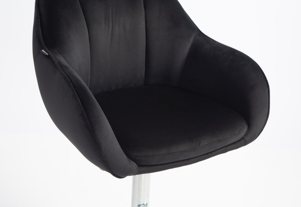 HR2055W Fekete Modern Velúr Szék Krómozott lábbal