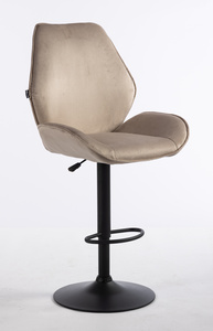 HR350W Latte modern velúr szék fekete lábbal