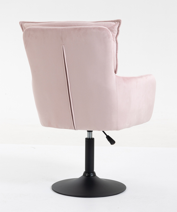 HR250N Púder Rózsaszín modern velúr szék fekete lábbal