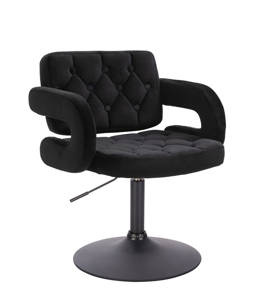 HR8403N Fekete modern velúr szék fekete lábbal