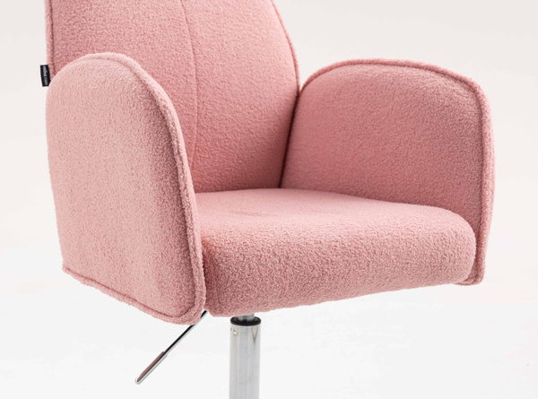 HR280K Púder Rózsaszín modern boucle szék krómozott lábbal