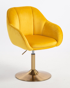 HR2055N Sárga Modern Velúr Szék Arany lábbal