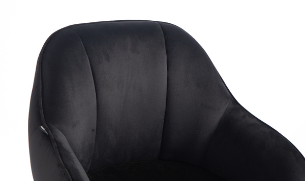 HR2055K Fekete Modern Velúr Szék Fekete lábbal