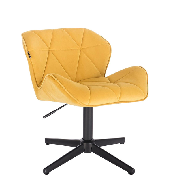 HR111CROSS Sárga modern velúr szék fekete lábbal