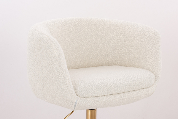 HR333N Krémszínű modern boucle szék arany lábbal