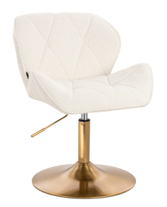 HR111N Krémszínű modern boucle szék arany lábbal