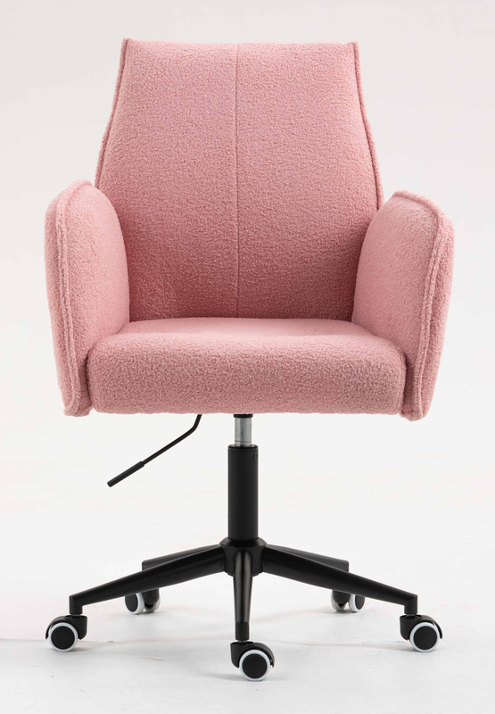 HR280K Púder Rózsaszín modern boucle szék fekete lábbal