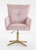 HR250CROSS Púder Rózsaszín modern velúr szék arany lábbal