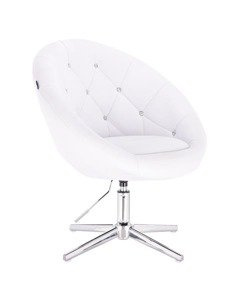 HC8516CCROSS Fehér modern műbőr szék krómozott lábbal