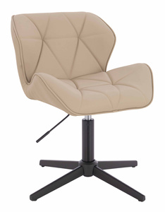 HR111CROSS Krémszínű Műbőr Premium Soft szék fekete lábbal