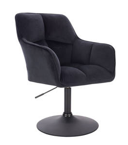 HR550N Fekete modern velúr szék fekete lábbal