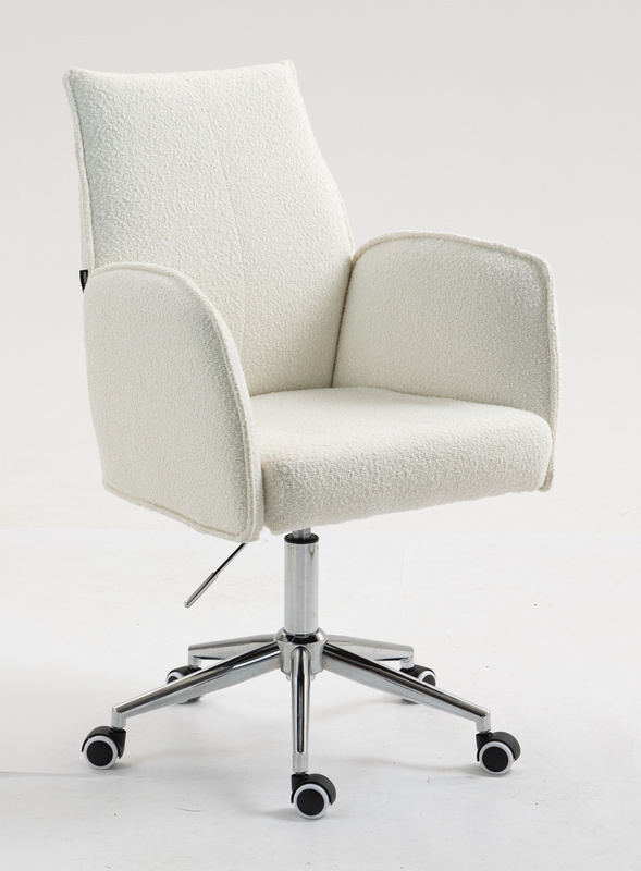 HR280K Krémszínű modern boucle szék krómozott lábbal