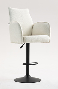 HR280W Krémszínű modern boucle szék fekete lábbal