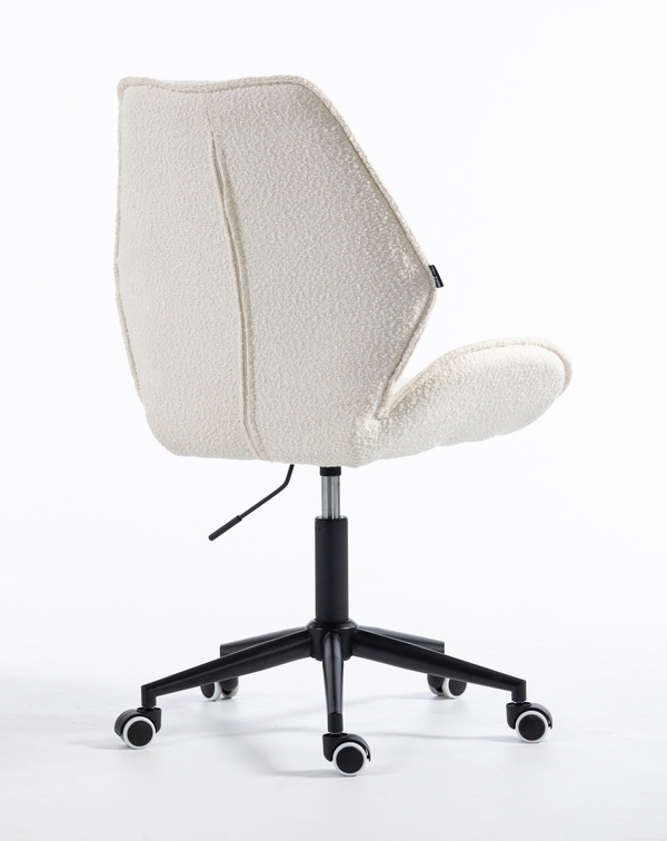 HR350K Krémszínű modern boucle szék fekete lábbal