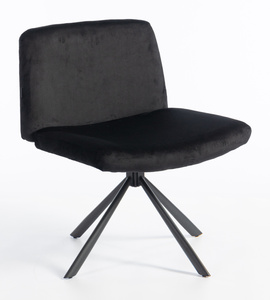 HR150 CSILLAGLÁB Fekete Modern Velúr Szék Fekete lábbal