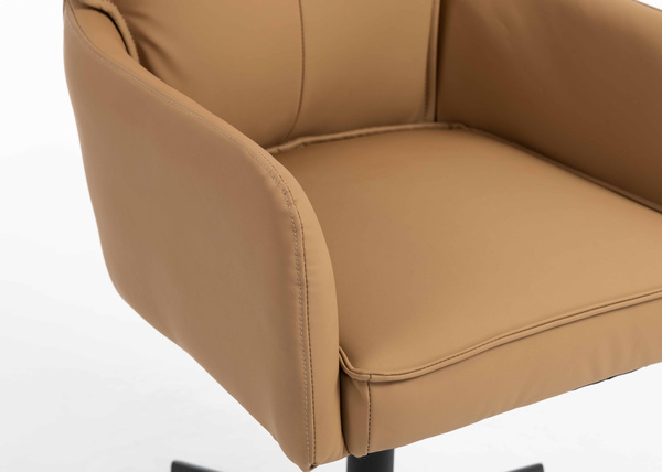 HR250CROSS Karamell Színű Prémium Soft Műbőr Szék Fekete Lábbal