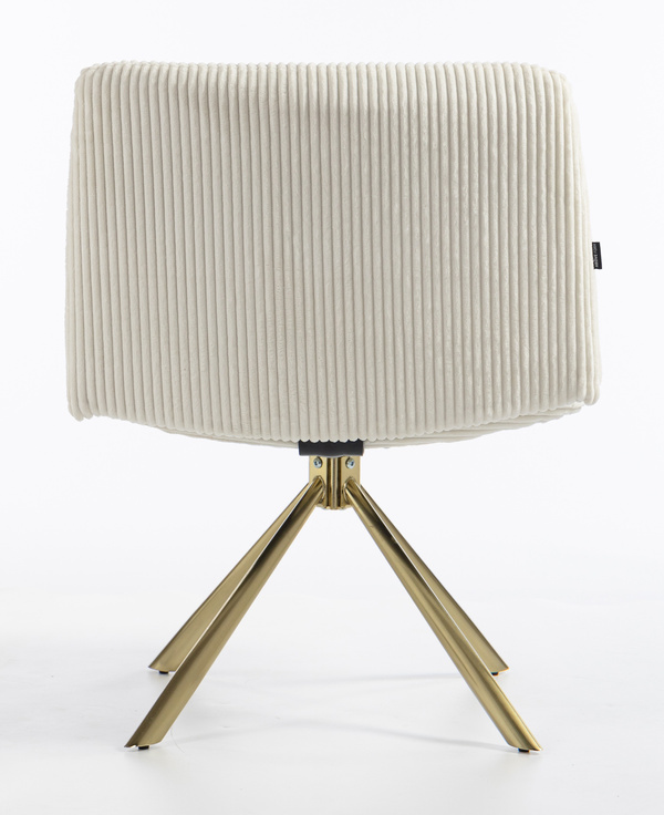 HR150 CSILLAGLÁB Fehér Modern Kordbársony Szék Arany lábbal