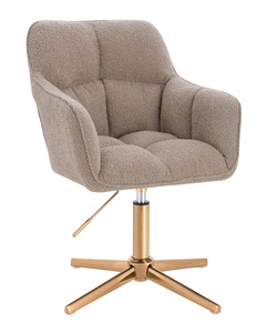 HR550CROSS Latte modern boucle szék arany lábbal