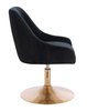 HR920N Fekete Modern Velúr Szék Arany lábbal