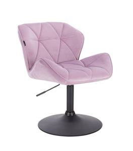 HR111N Halványlila modern velúr szék fekete lábbal