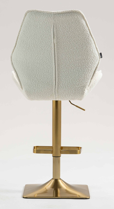 HR350KW Krémszínű boucle velúr szék arany lábbal