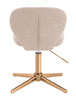 HR193CROSS Latte modern boucle  szék arany lábbal