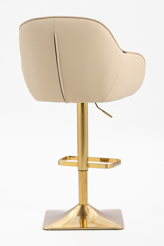 HR2055KW Krémszínű Modern Műbőr Szék Aany lábbal