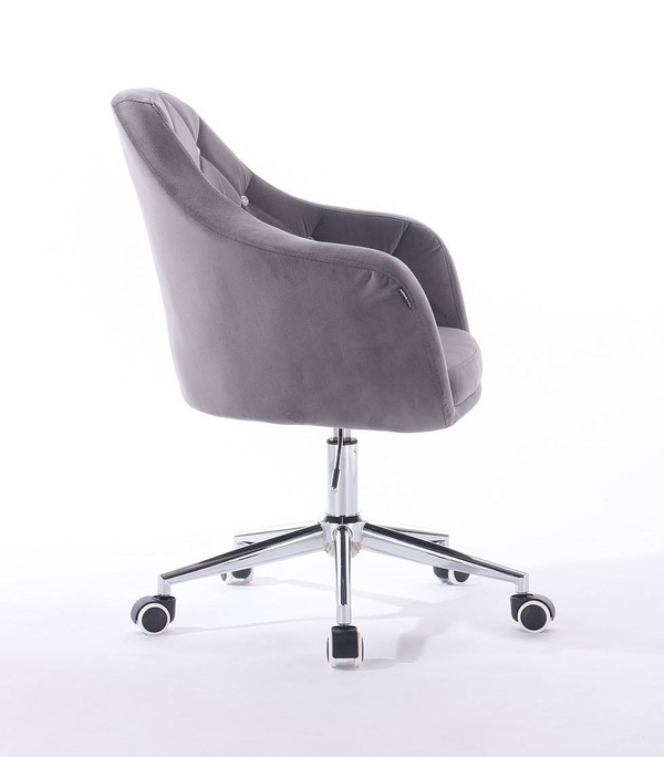 HR830CK Grafit Modern Velúr Szék Krómozott lábbal