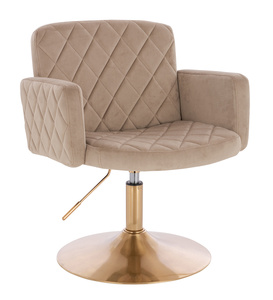 HR802N Latte Modern Velúr Szék Arany lábbal