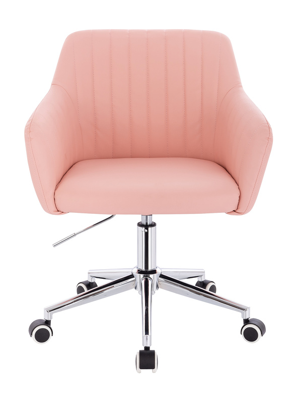 HC190K Rózsaszín Modern Műbőr Szék Krómozott lábbal