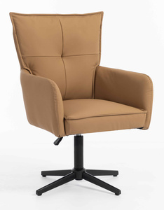 HR250CROSS Karamell Színű Prémium Soft Műbőr Szék Fekete Lábbal