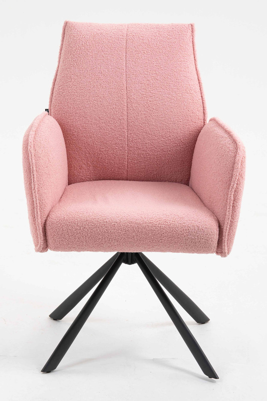 HR280 CSILLAGLÁB Púder Rózsaszín modern boucle szék fekete lábbal