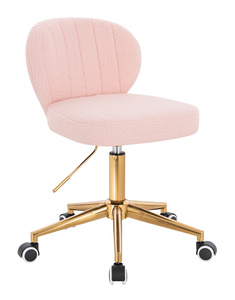 HR193K Púder Rózsaszín modern boucle  szék arany lábbal