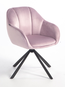 HR2055 CSILLAGLÁB Halványlila Modern Velúr Szék Fekete lábbal