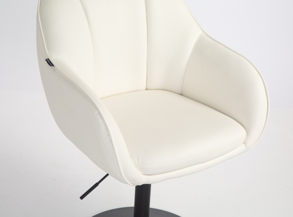 HR2055N Fehér Modern Műbőr Szék Fekete lábbal