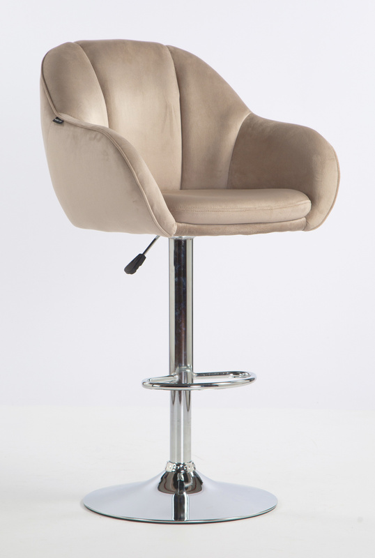 HR2055W Latte Modern Velúr Szék Krómozott lábbal