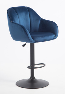 HR2055W Tengerkék Modern Velúr Szék Fekete lábbal
